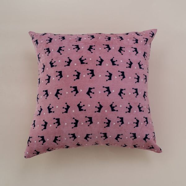 

Crown Print Cushion Cover Without Filler, Pink