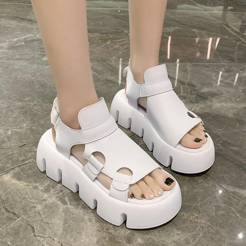 

Solid Slingback Flatform Sandals, White
