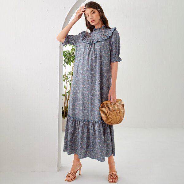 

с оборками цветочный Бохо Арабские платья, Многоцветный