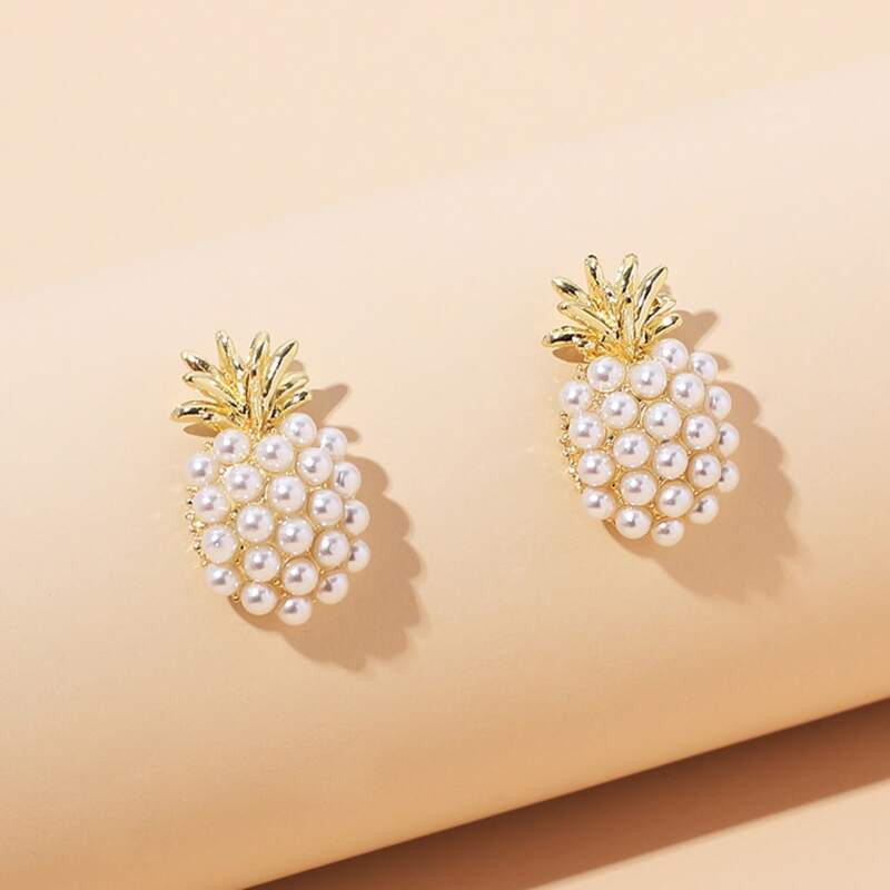 

Pineapple Stud Earrings, Gold