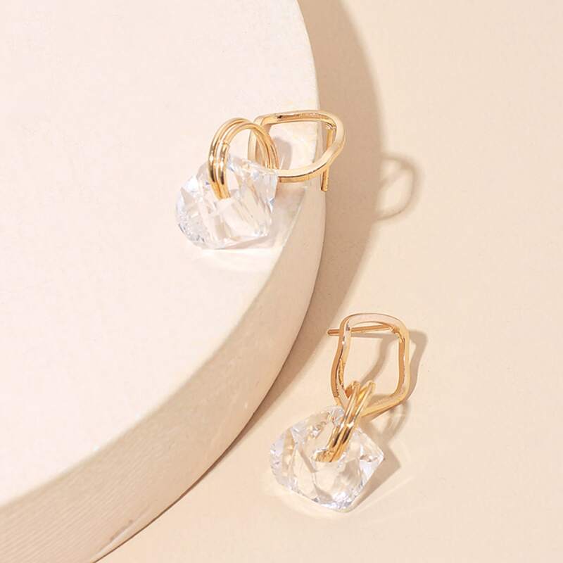 

Crystal Drop Earrings, Gold
