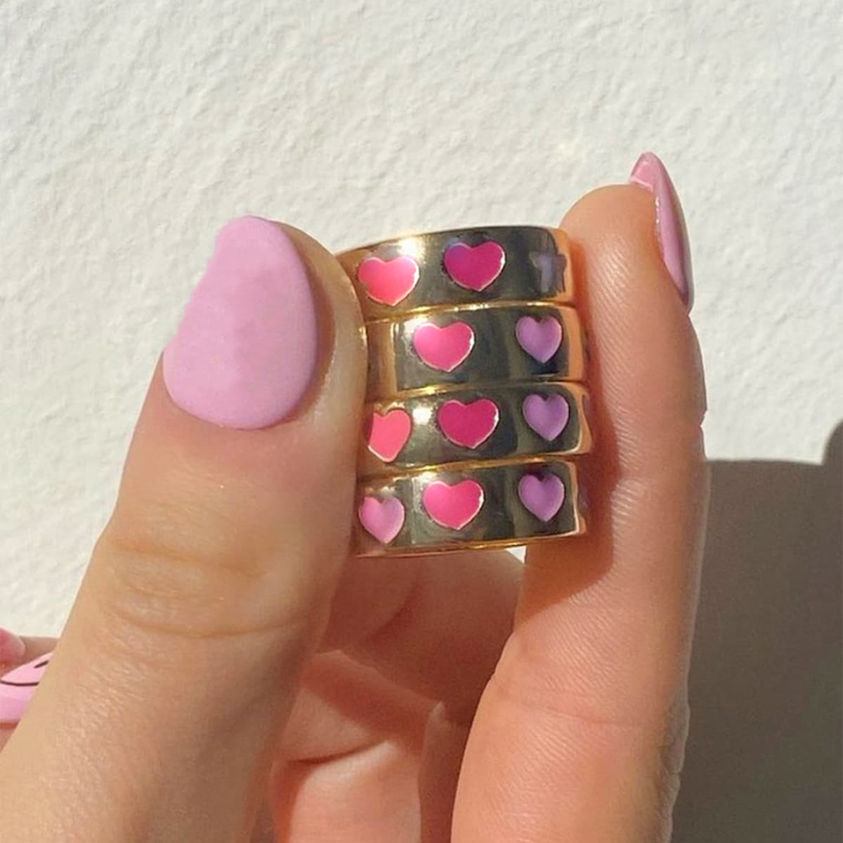 

1pc Heart Decor Ring, Gold