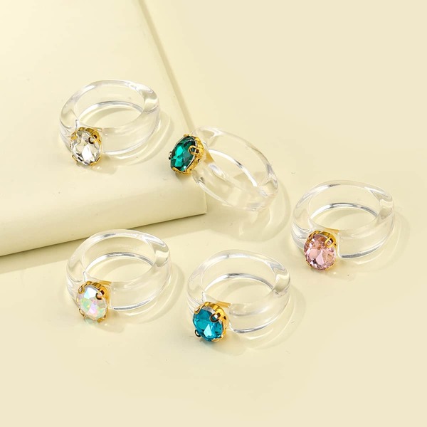 

5pcs Resin Ring, Clear