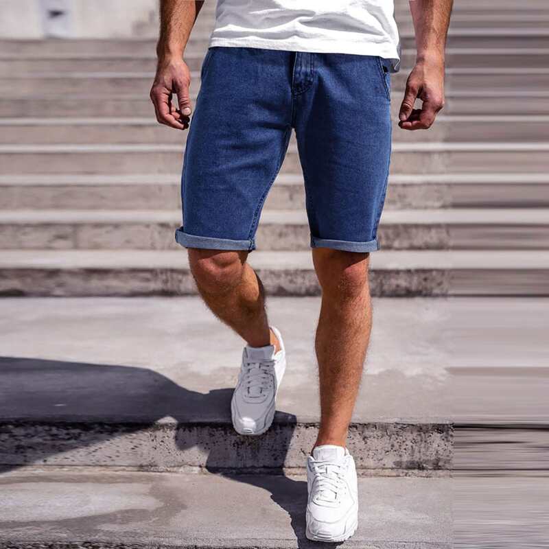 

Guys Solid Bermuda Denim Shorts, Medium wash