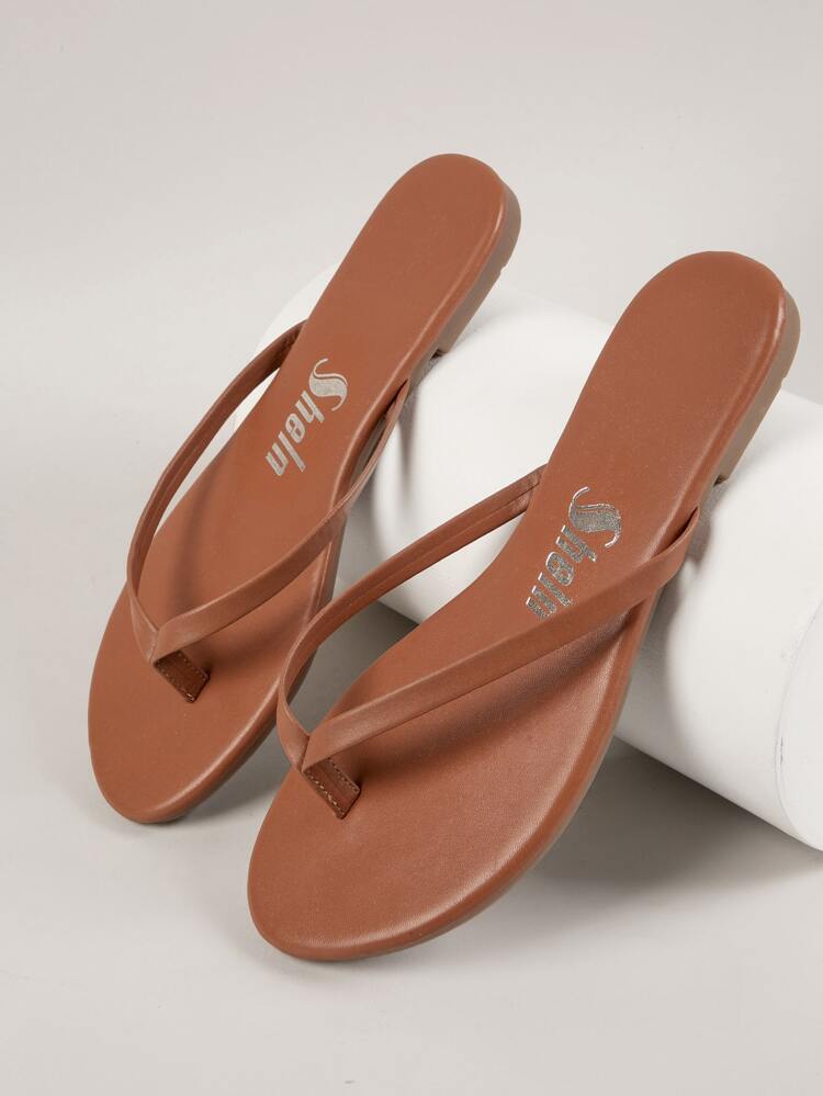 Faux Leather Thong-Toe Slip-On Sandals Summer Shoes Spring Shoes Spring Break Easter Vacation Shoes Casual Shoes Beach Shoes Mother's Day Present