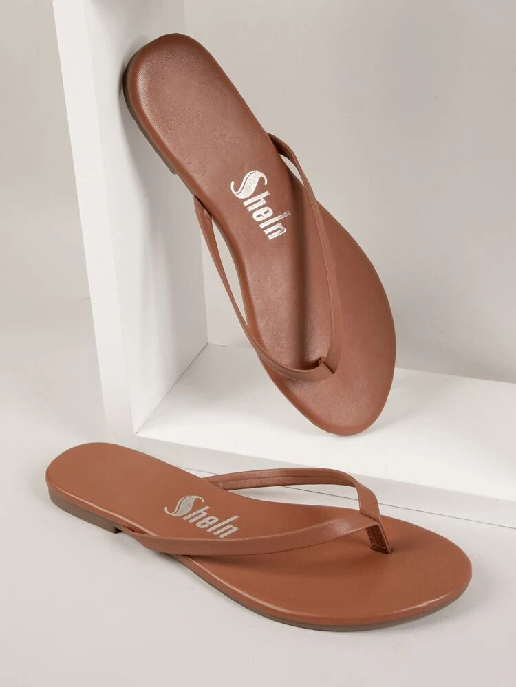 Faux Leather Thong-Toe Slip-On Sandals Summer Shoes Spring Shoes Spring Break Easter Vacation Shoes Casual Shoes Beach Shoes Mother's Day Present