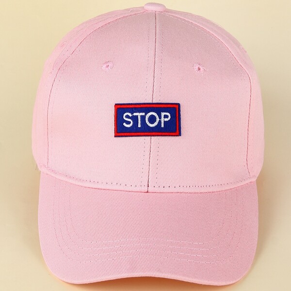 

Letter Embroidery Baseball Cap, Pink
