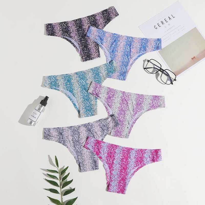 

6pack Snakeskin Print Panty Set, Multicolor