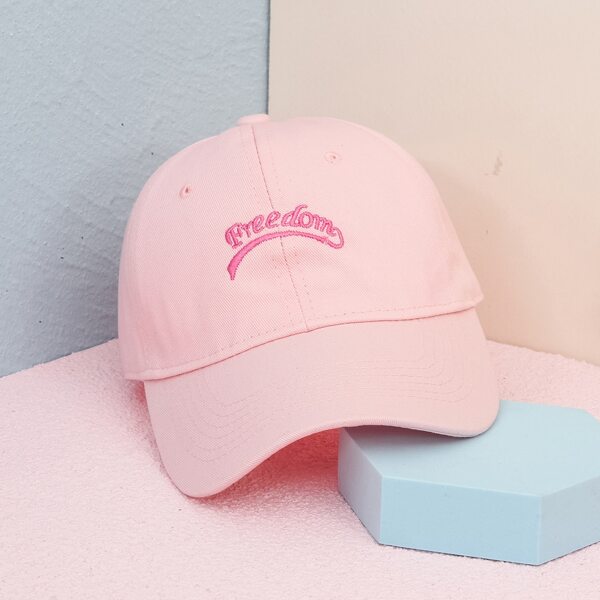 

Letter Embroidered Baseball Cap, Pink