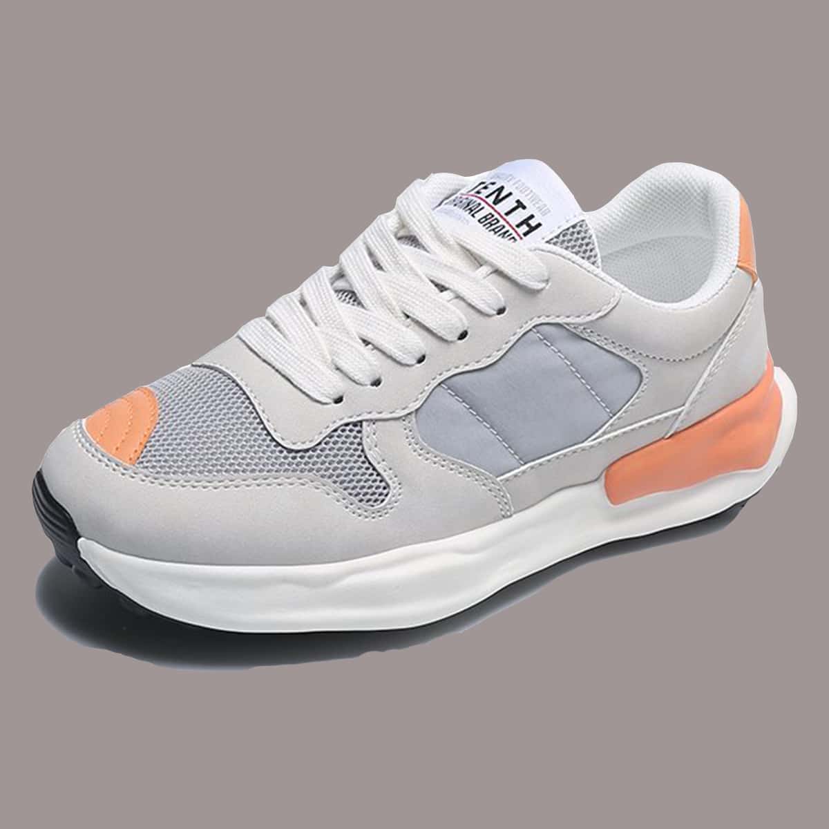 

Lace-up Mesh Running Sneakers, Multicolor