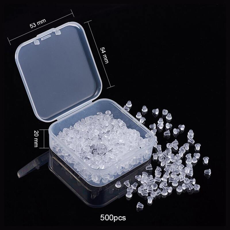 

500pcs Clear Earnuts, White