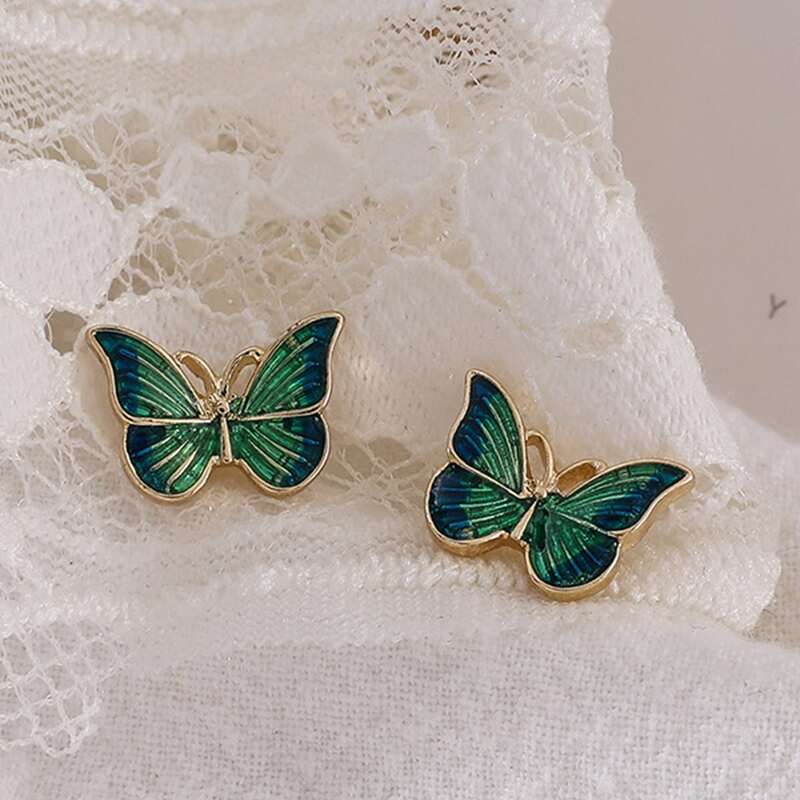 

Butterfly Stud Earrings, Green