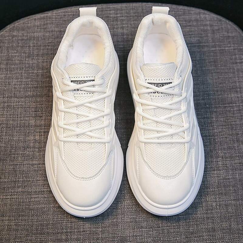 

Solid Lace-up Skate Shoes, White