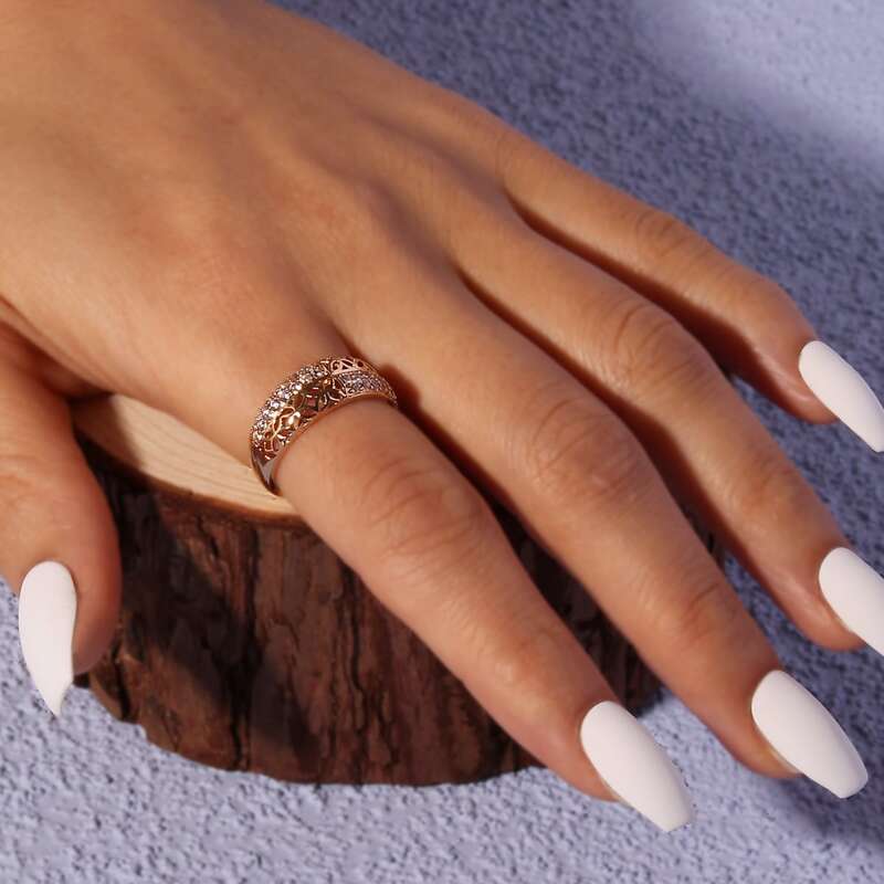 

Rhinestone Decor Ring, Gold