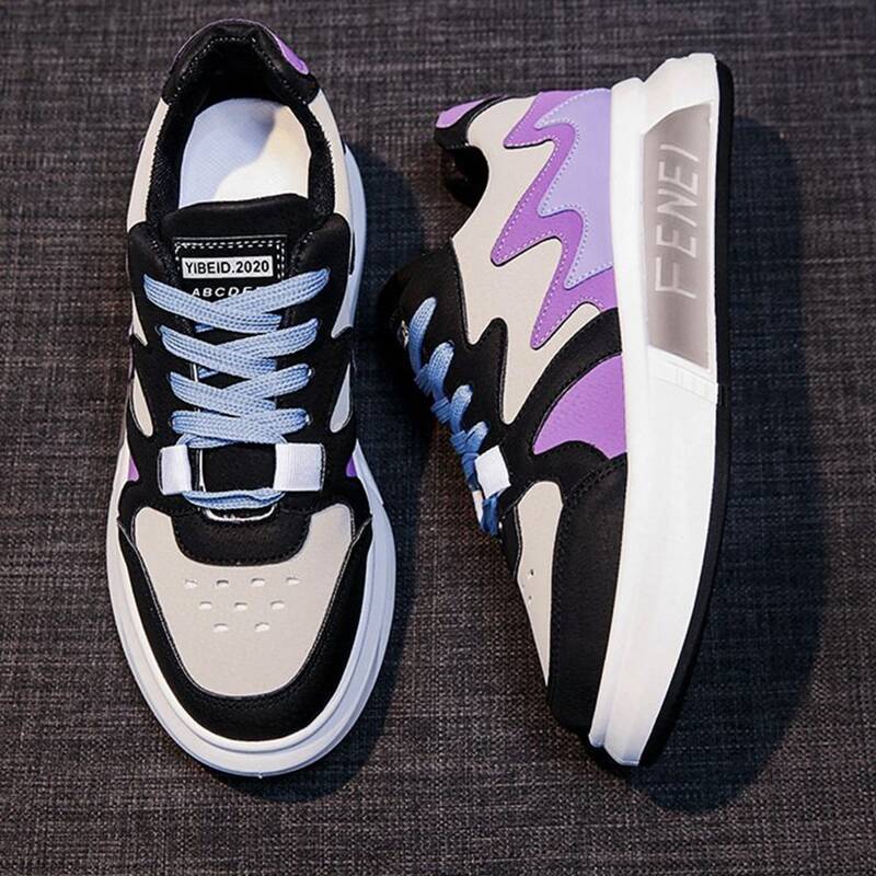 

Colorblock Lace-up Skate Shoes, Multicolor