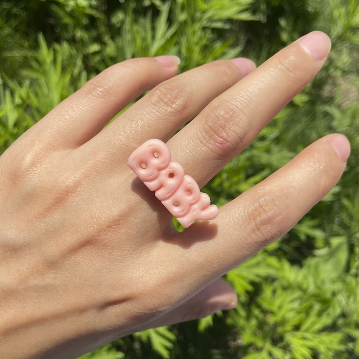 

Letter Decor Ring, Pink