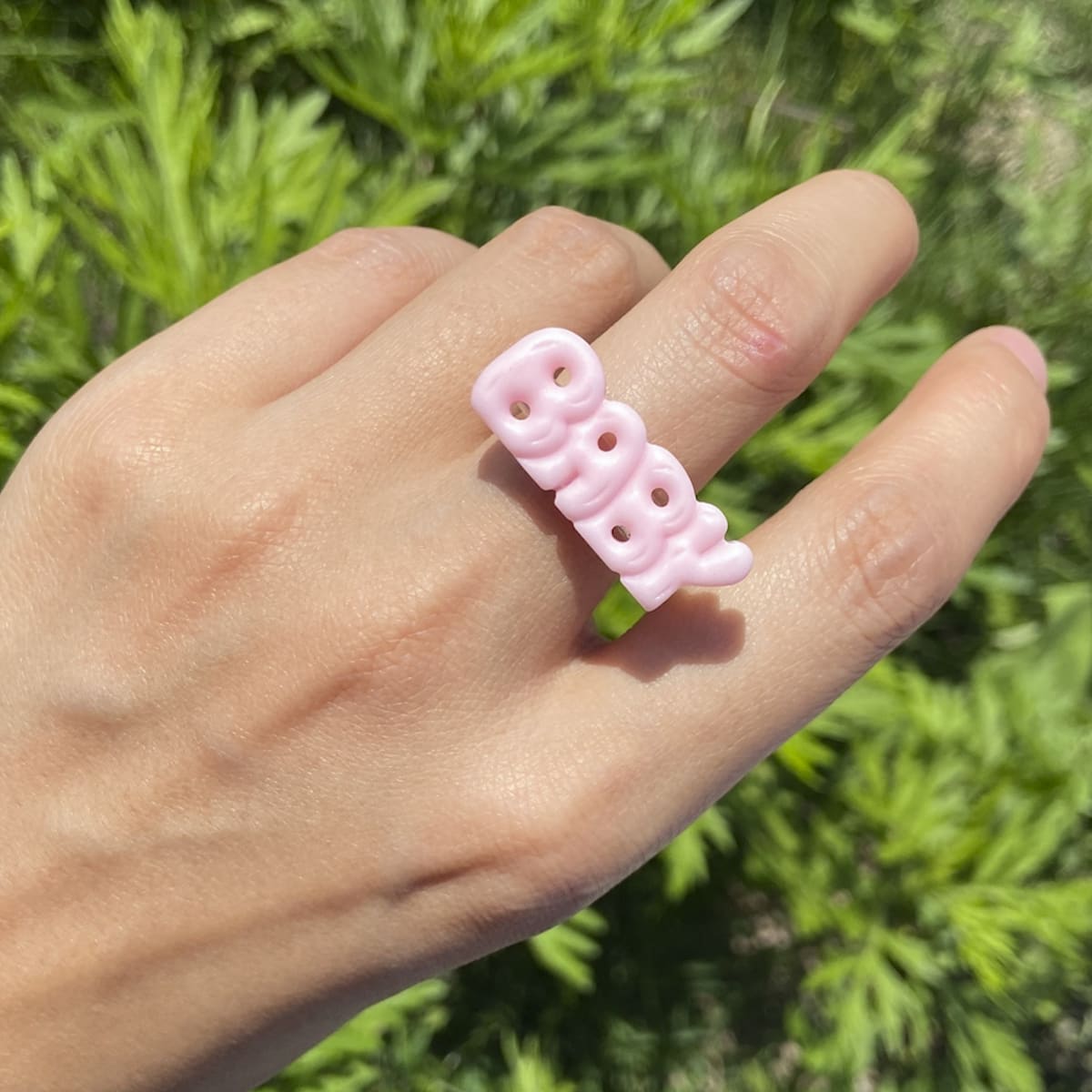 

Letter Decor Ring, Pink
