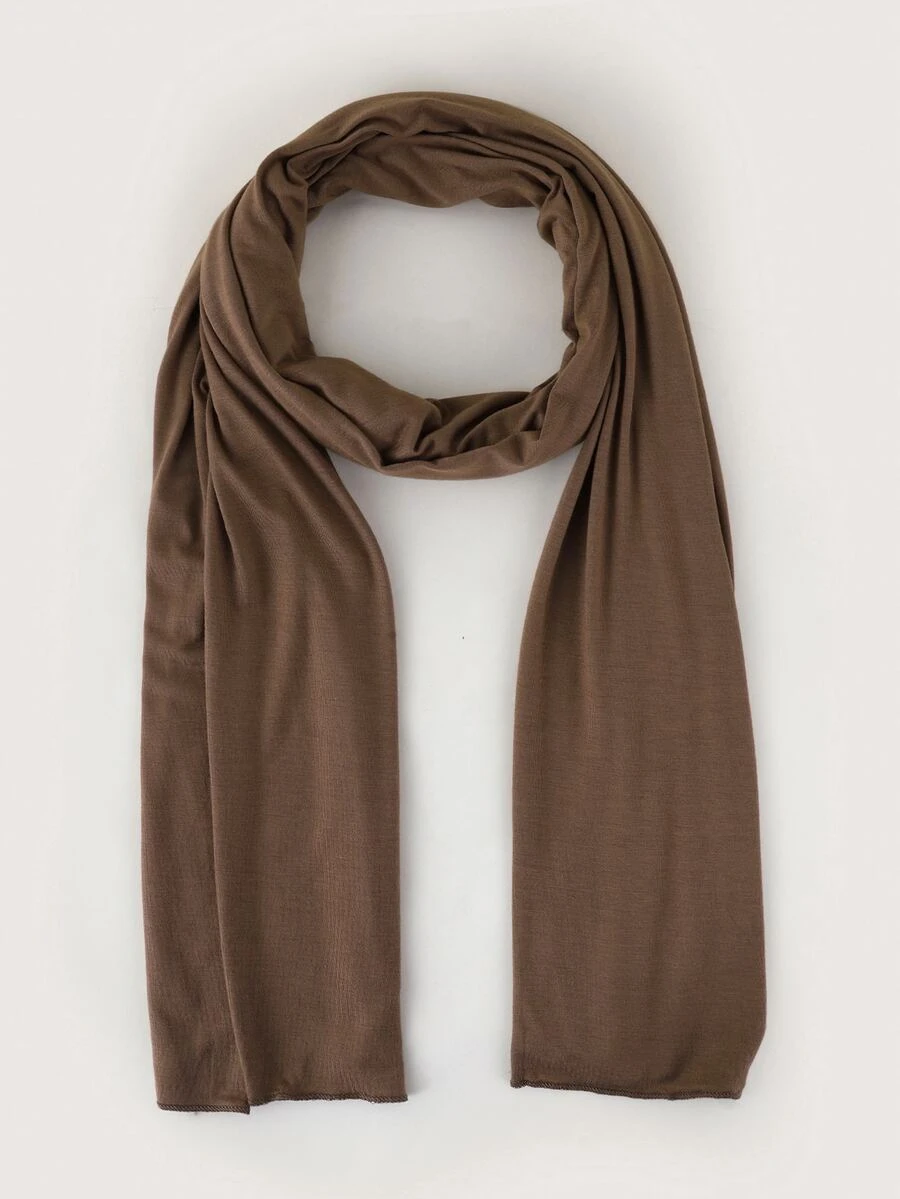 1 khăn quàng cổ đồng màu - Cà phê nâu - Xem 1