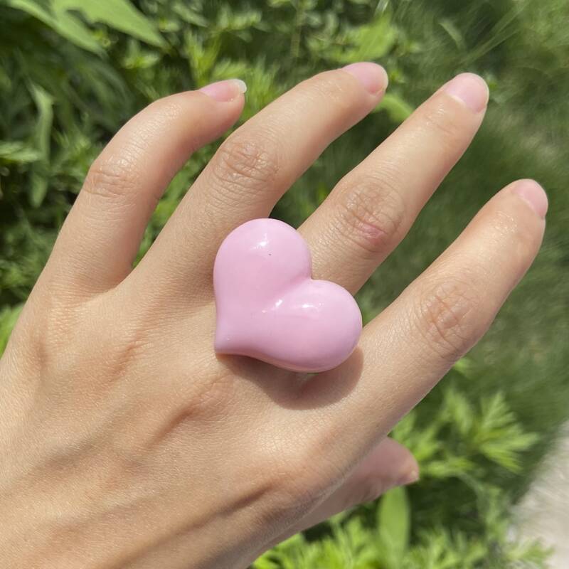 

Heart Decor Ring, Pink