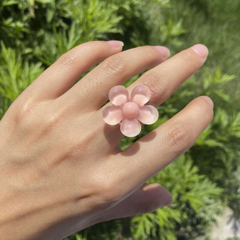 

Floral Decor Ring, Pink