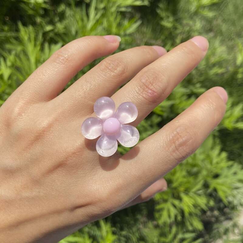 

Floral Decor Ring, Pink