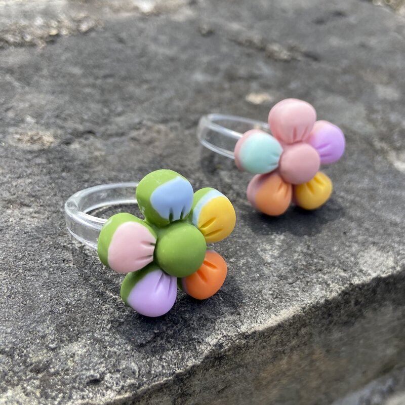 

2pcs Floral Decor Ring, Multicolor