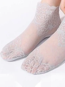 Calcetines con encaje para niñas - Gris - Ver 1