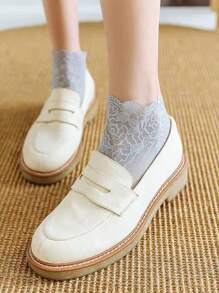 Calcetines con encaje para niñas - Gris - Ver 3