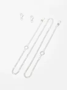 Dây chuyền che mặt Đồ trang trí Rhinestone - Bạc - Xem 1