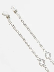 Dây chuyền che mặt Đồ trang trí Rhinestone - Bạc - Xem 3