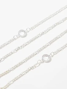 Dây chuyền che mặt Đồ trang trí Rhinestone - Bạc - Xem 4