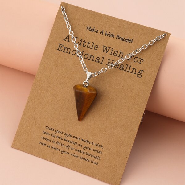 

Geometric Charm Necklace, Brown