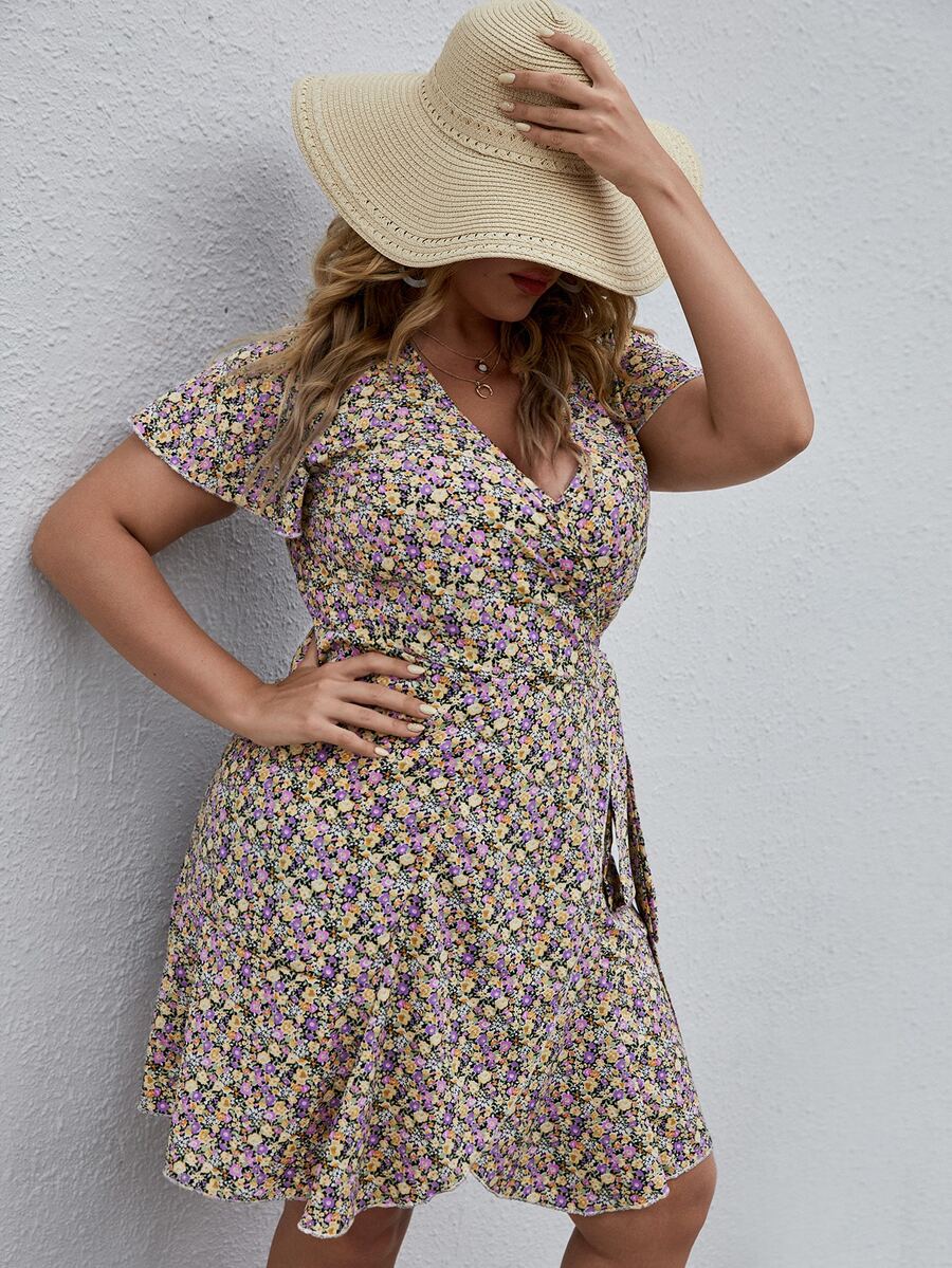 SHEIN Unity Đầm Plus Size Trọn gói Họa tiết hoa Boho - Nhiều màu - Xem 1