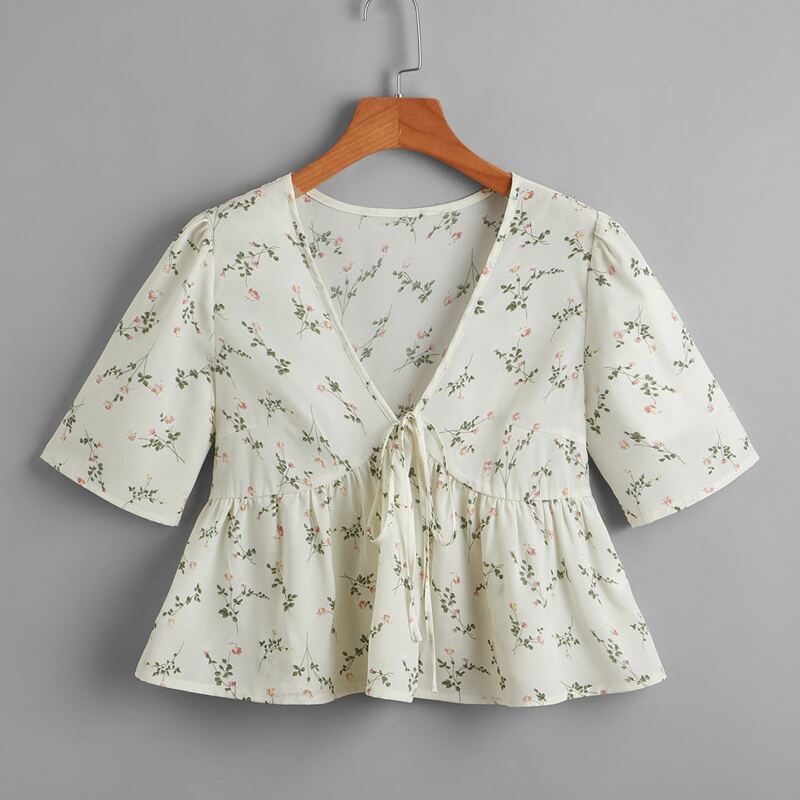

Ditsy Floral Peplum Blouse, Multicolor