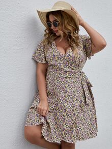 SHEIN Unity Đầm Plus Size Trọn gói Họa tiết hoa Boho - Nhiều màu - Xem 5