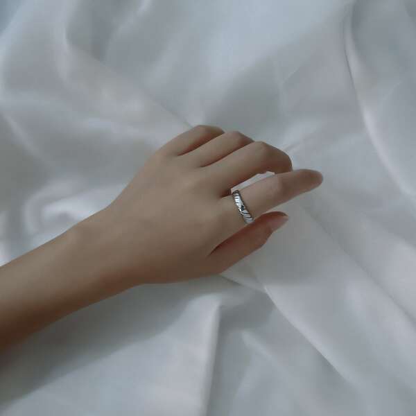 

Stainless Steel Cuff Ring, Silver