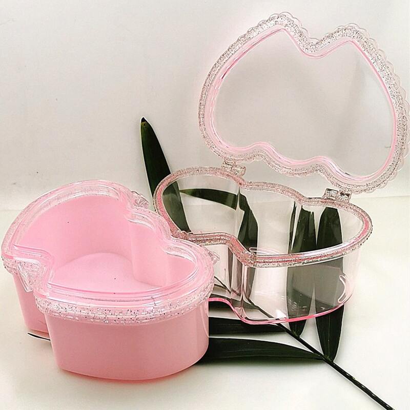

1pc Double Heart Shaped Random Color Jewelry Storage Box, Multicolor
