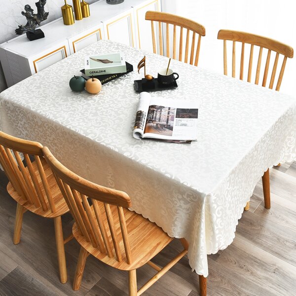 

Graphic Print Tablecloth, Beige