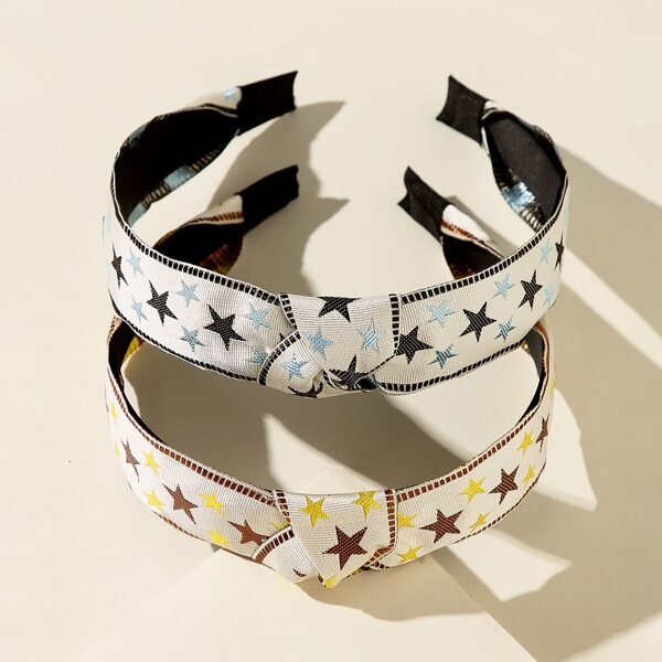 

2pcs Galaxy Embroidery Headband, Multicolor