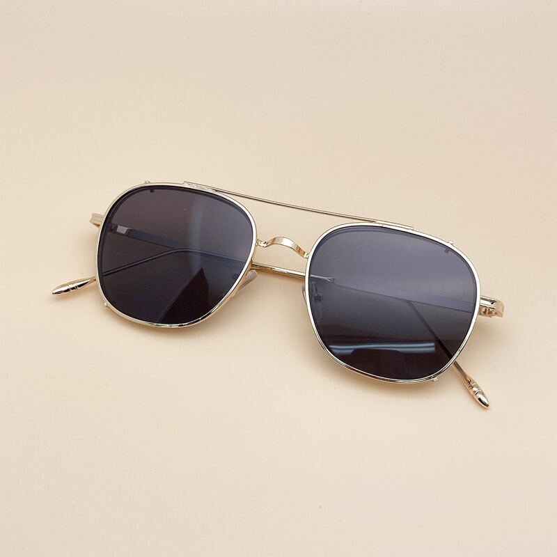 

1pc Metal Frame Sunglasses, Multicolor