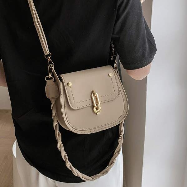 

Minimalist Flap Saddle Bag, Khaki