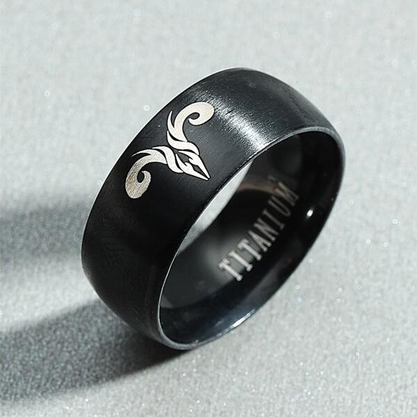 

Men Graphic Ring, Black