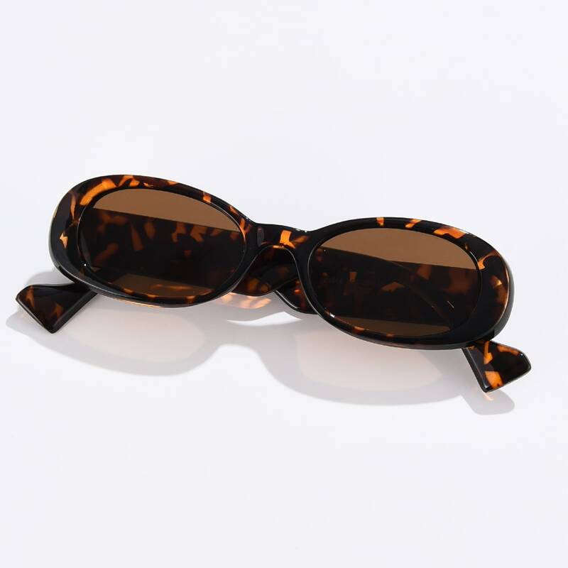 

Tortoiseshell Oval Frame Sunglasses, Multicolor