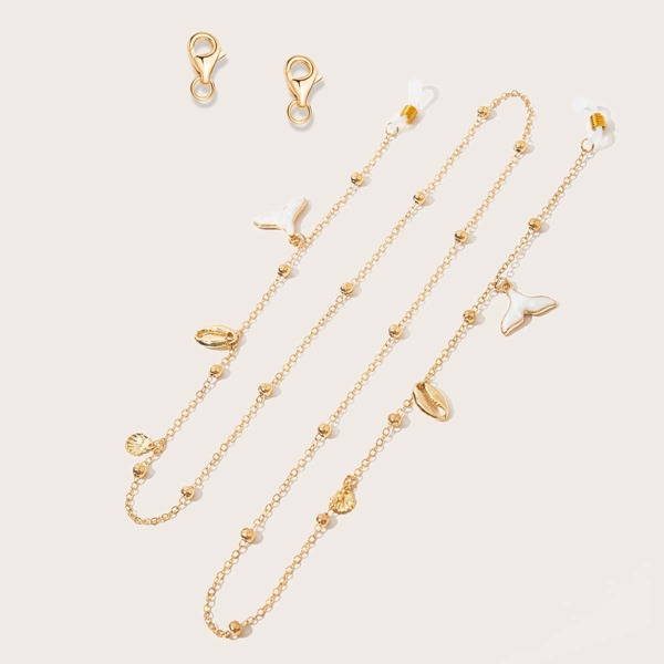 

Shell Decor Face Mask Chain, Gold