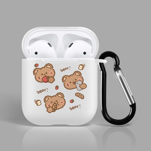 

Cartoon Bear Case For Airpods, White