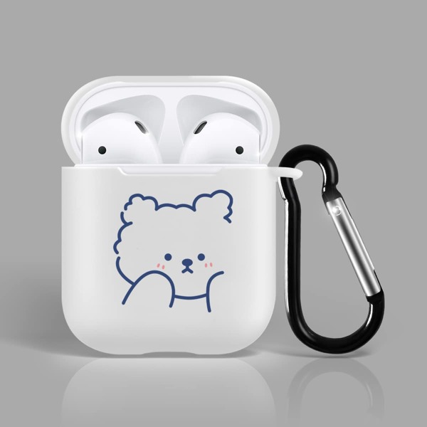 

Cartoon Bear Case For Airpods, White