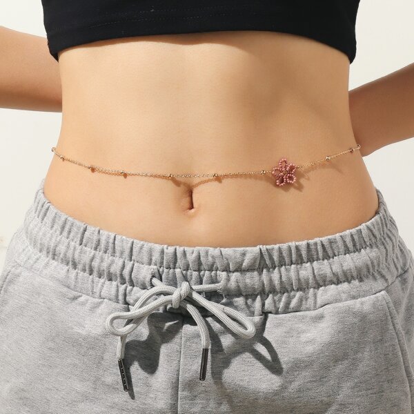 

Bead Decor Waist Chain, Gold