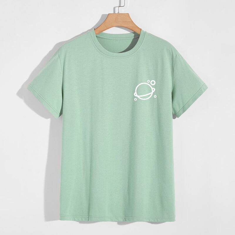 

Guys Planet Graphic Tee, Mint green