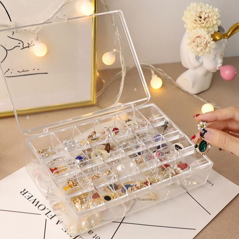

1pc Double Layer Jewelry Storage Box, Clear