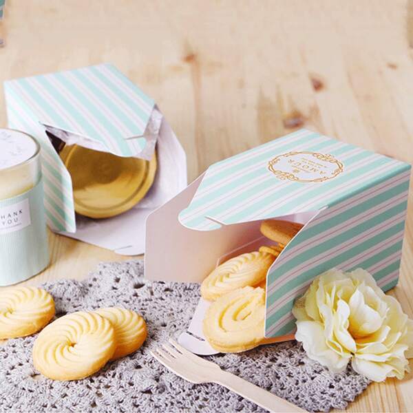

3pcs Striped Pattern Packaging Box Without Ribbon, Multicolor